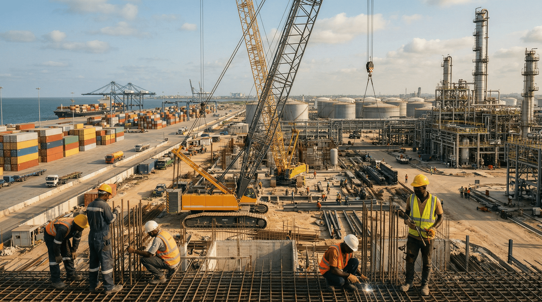 people at a construction site